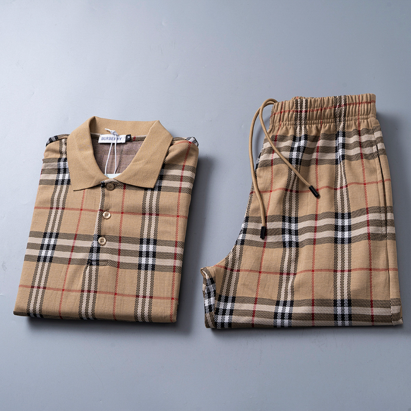 BUC032 New men's short sleeved polo top+shorts clothing