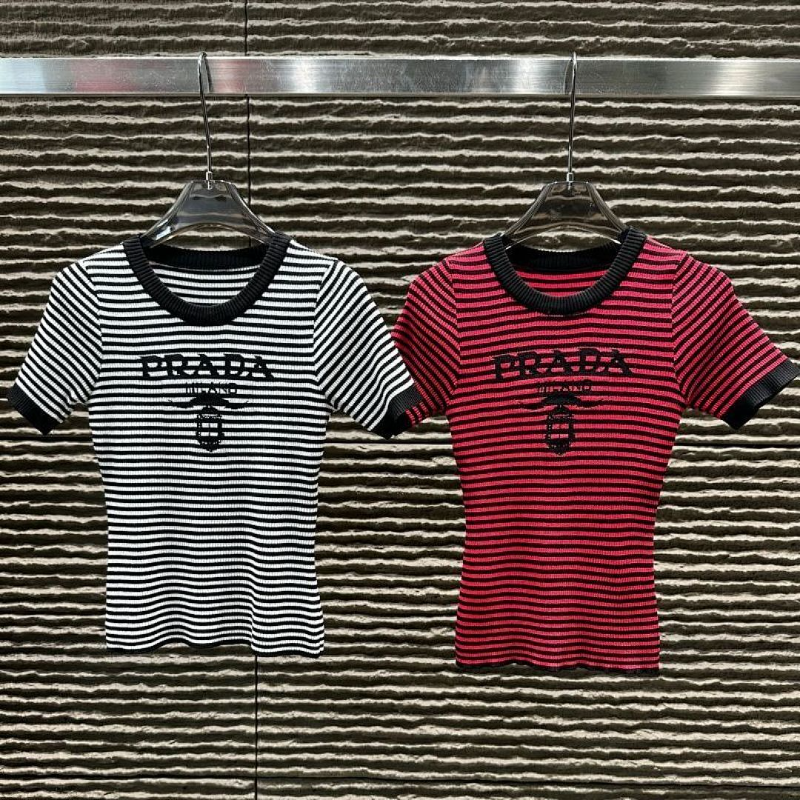 PRC80 New women's summer T-shirt knitted ice silk fabric clothes