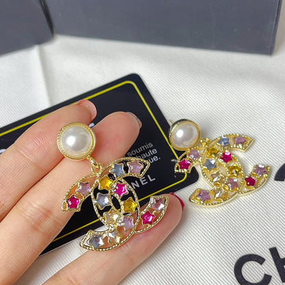 A1106  Women's new fashion color diamond earrings jewelry