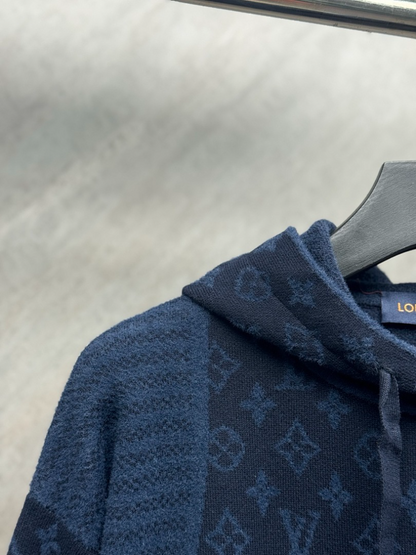 110354  New men's and women's jacquard holiday patchwork hooded jacket clothes