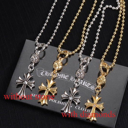 CHSN1  Classic men's and women's diamond studded cross necklace jewelry