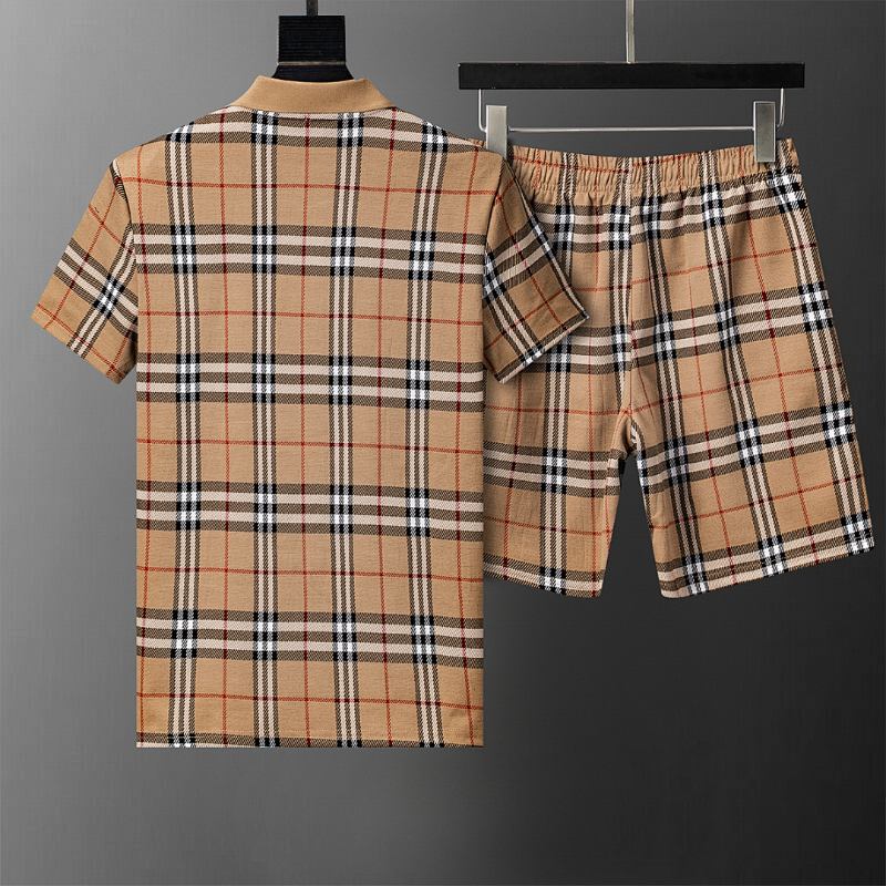 BUC032 New men's short sleeved polo top+shorts clothing