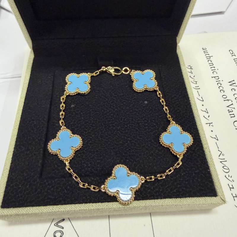 VAB38 Classic Four Leaf Clover High Quality Shell Bracelet Jewelry 1:1