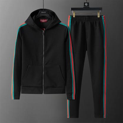GUC201   New men's autumn and winter long sleeved suit top+pants clothing