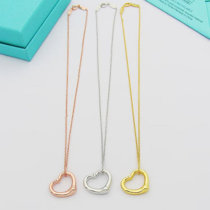TN024  Women's heart-shaped stainless steel necklace jewelry