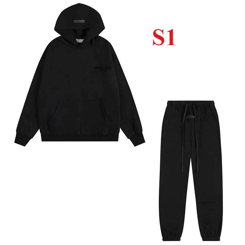 ESC17 Men's and women's spring and autumn sports suit hooded sweatshirt+sports pants clothes