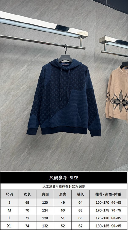 110354  New men's and women's jacquard holiday patchwork hooded jacket clothes