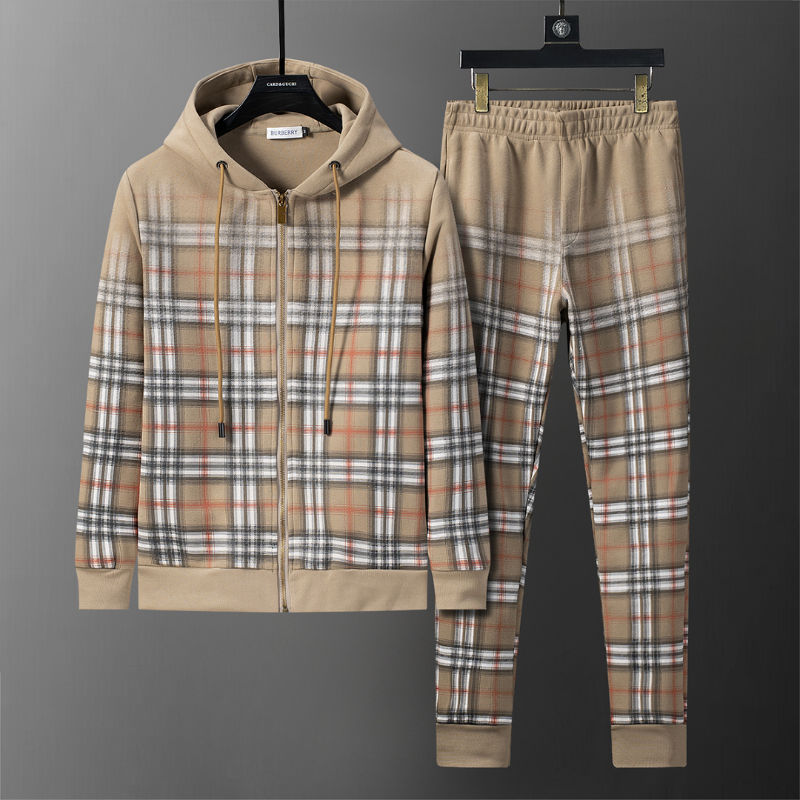 BUC202  New men's autumn and winter long sleeved suit top+pants clothing