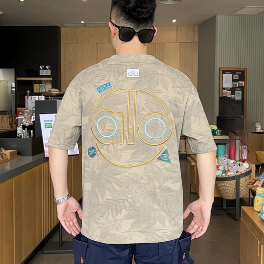 PALC17   Men's and women's summer new embroidered letter versatile short sleeved clothes