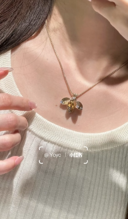 X709   Women's coffee bean necklace, earring set jewelry