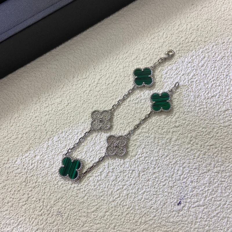 VAB52  Women's five flower hot stamping peacock green bracelet jewelry