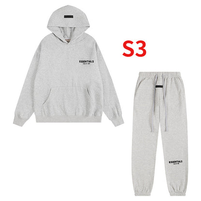 ESC17 Men's and women's spring and autumn sports suit hooded sweatshirt+sports pants clothes