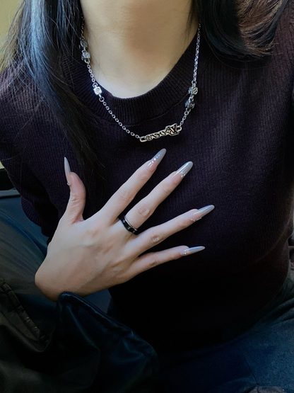 X729   Men's and women's titanium steel necklace jewelry