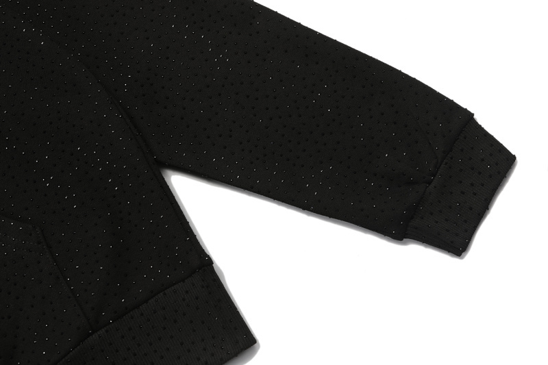 SPC13 New men's and women's autumn and winter pure cotton looped fabric zipper jacket hoodie, full body hot diamond style clothing