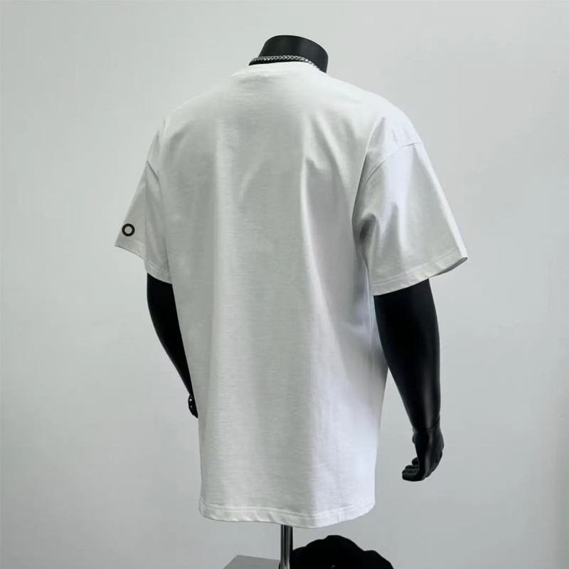 PALC22   Men's and women's casual versatile simple printed solid color breathable and comfortable short sleeved clothing