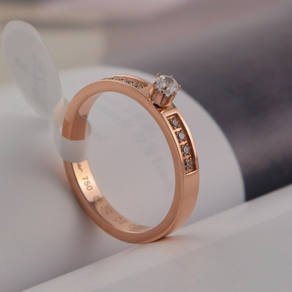 CAR40 Luxury diamond ring Carter classic diamond ring 316L plated with rose gold jewelry