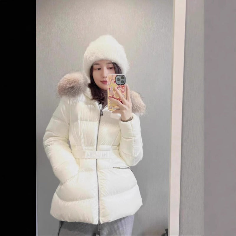 MKC99 High version 2024 autumn/winter new Boedic series fur collar short hooded down jacket women's down jacket