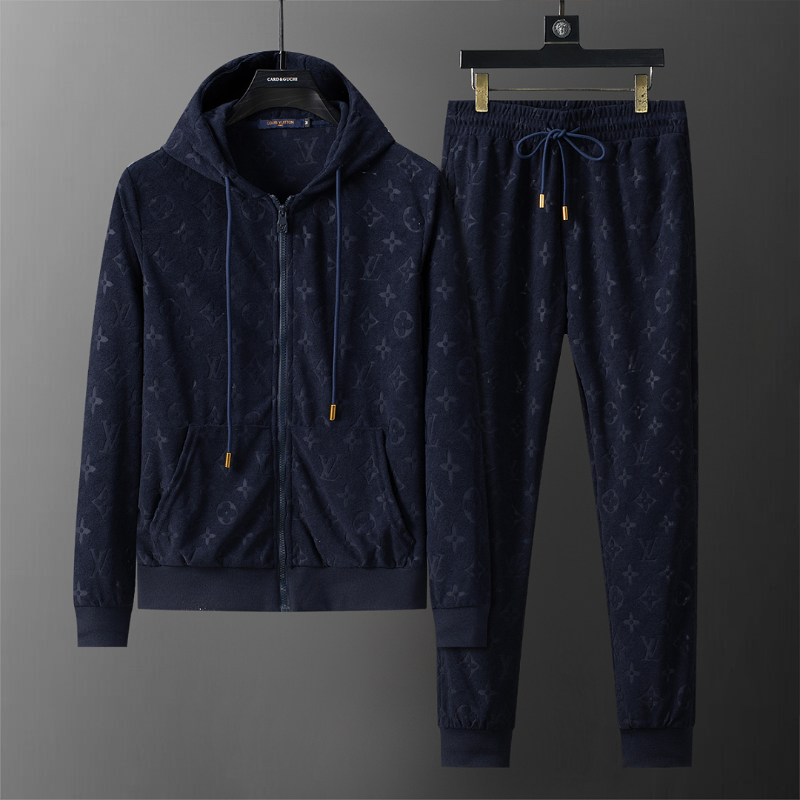 LVC300 New men's autumn and winter long sleeved suit top+pants clothing
