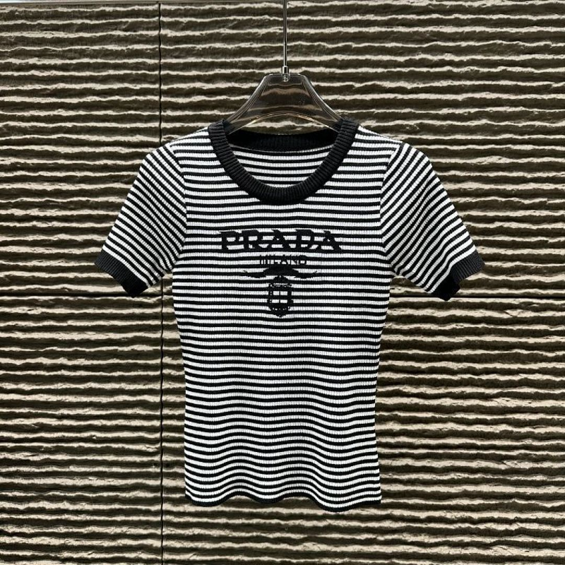 PRC80 New women's summer T-shirt knitted ice silk fabric clothes