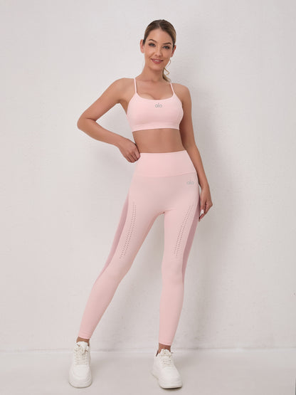 zalo3111   Women's Spring and Autumn Breathable Mesh Yoga Pants, High Waist Tight Waist, Sports yoga set Clothing