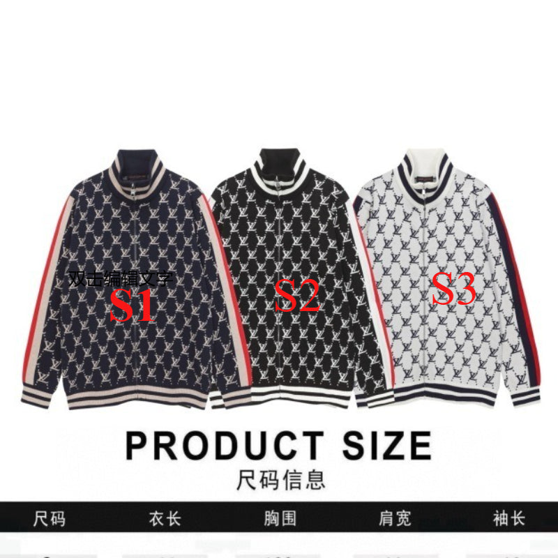 LVC032 New men's and women's high-quality knitted sweaters, jacquard sweaters, baseball jackets, retro American sports style clothing