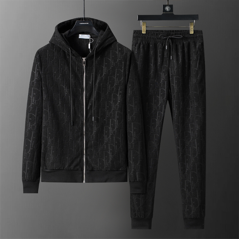 DIC130 New men's autumn and winter long sleeved suit top+pants clothing