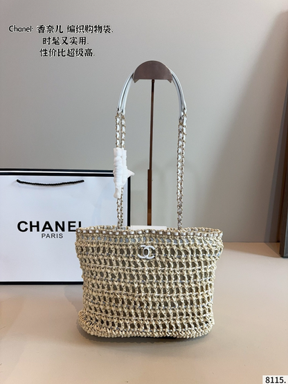 MCHP2   Women's casual and fashionable 28 * 12 * 20cm woven shoulder bag