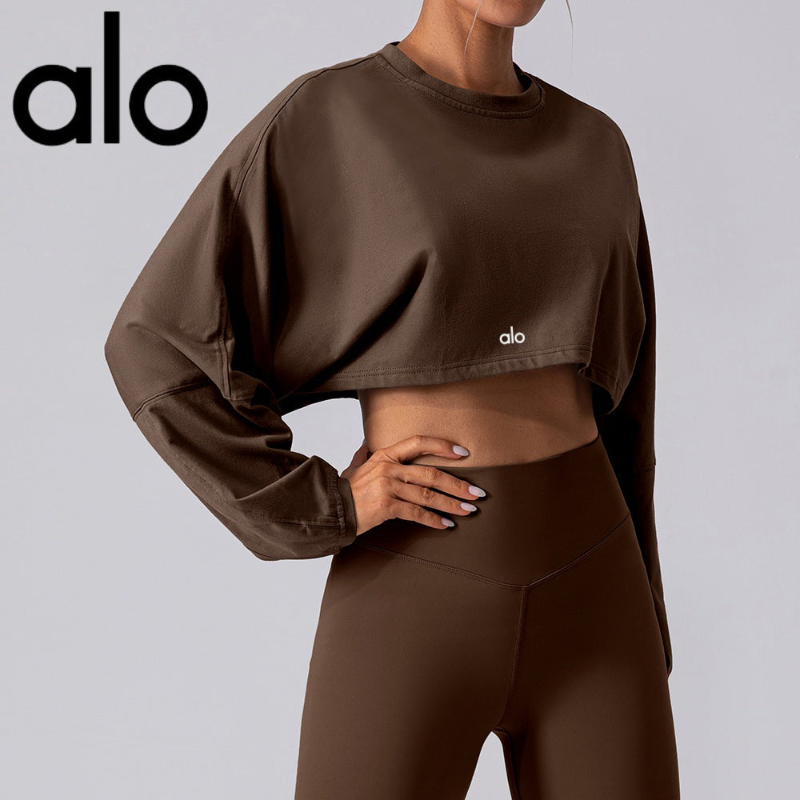 PALC25 Women’s sports sweatshirt, drop‑shoulder sleeves, loose long‑sleeve top clother