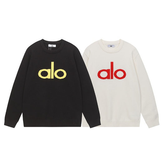 ALOC2 New autumn and winter men's and women's trendy brand new sweater jacquard letter clothing