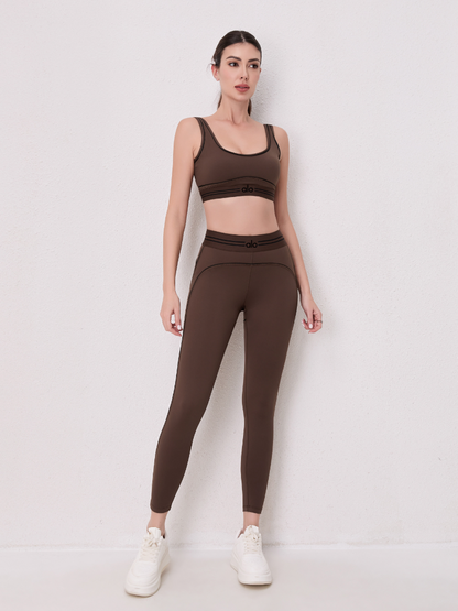 alo5110 High Waist Butt Lifting Yoga Set with Seamless Leggings and Sports Bra for Women Workout Gym Fitness