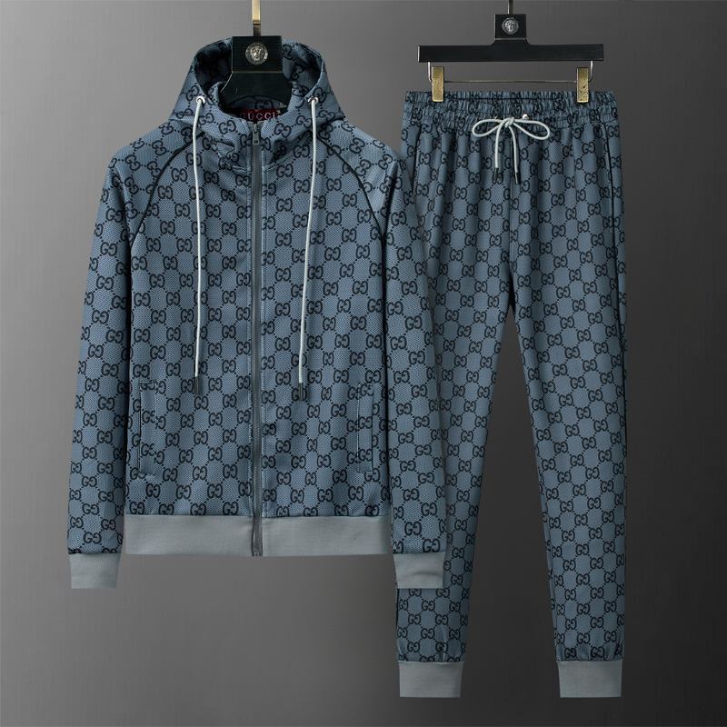 GUC202 New men's autumn and winter long sleeved suit top+pants clothing