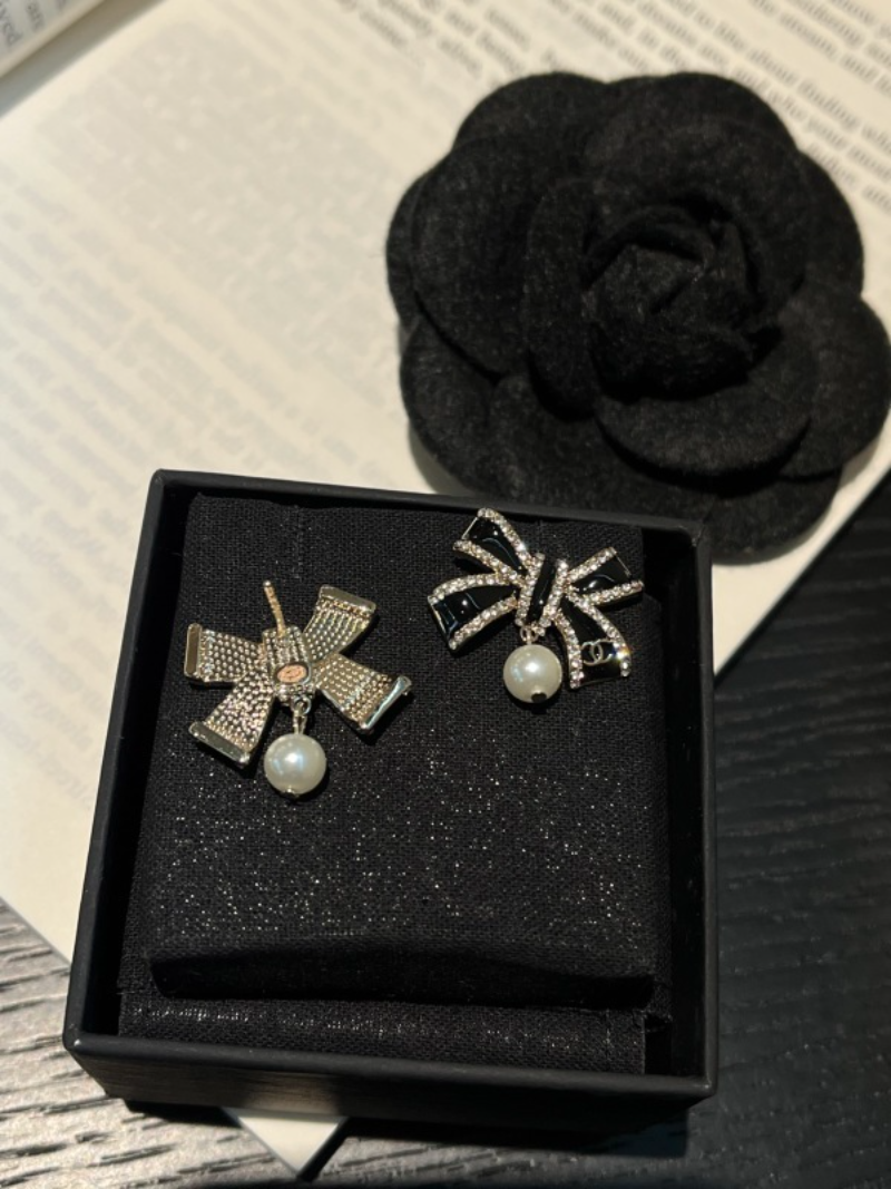 A1212  Women's Butterfly Knot Pearl Earrings Jewelry