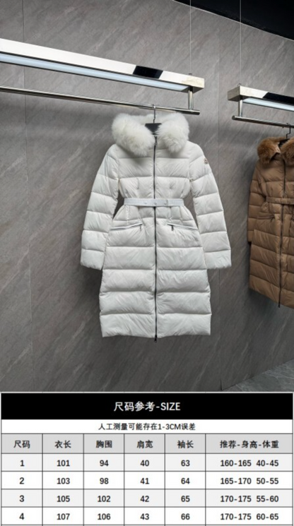 110349  Women's new style big fur collar hooded long down jacket Top quliaty 1:1 clothes