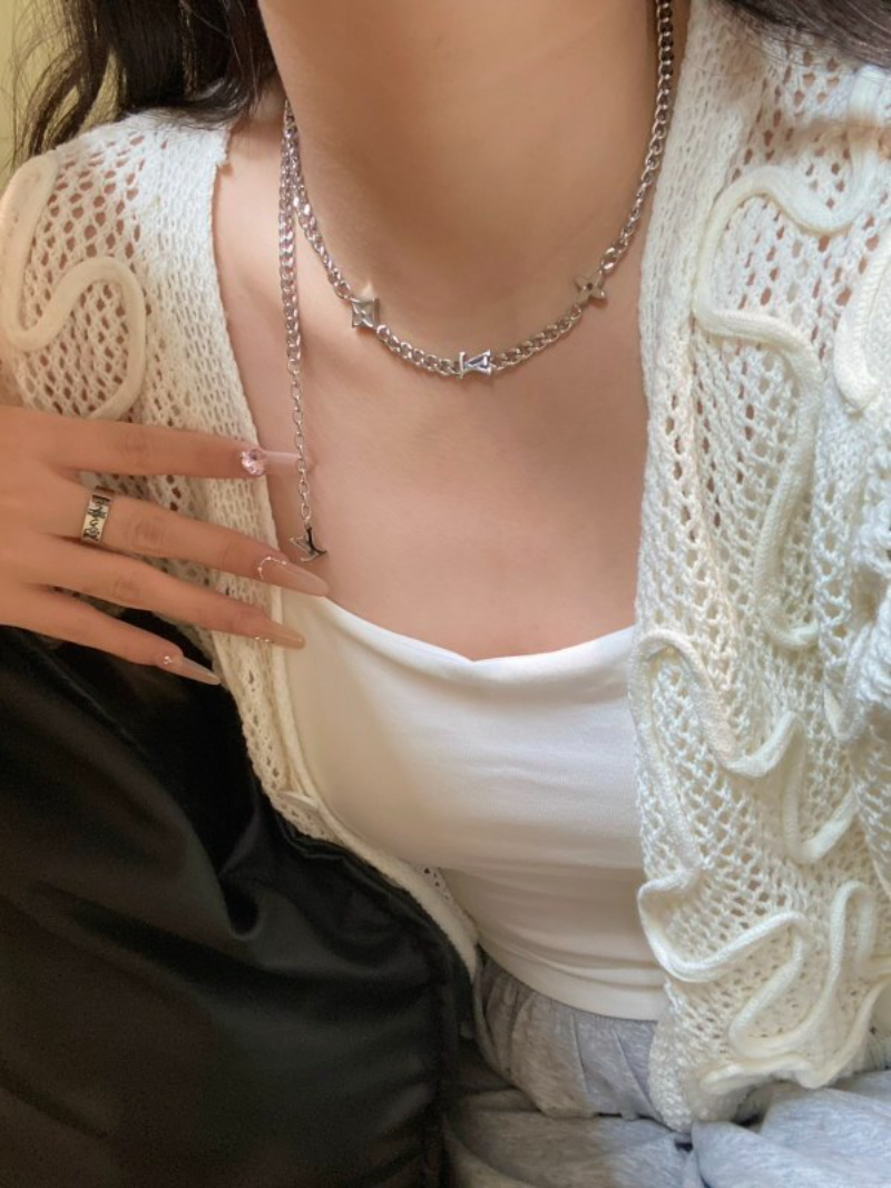 X713  Men's and women's titanium steel necklace and bracelet set jewelry