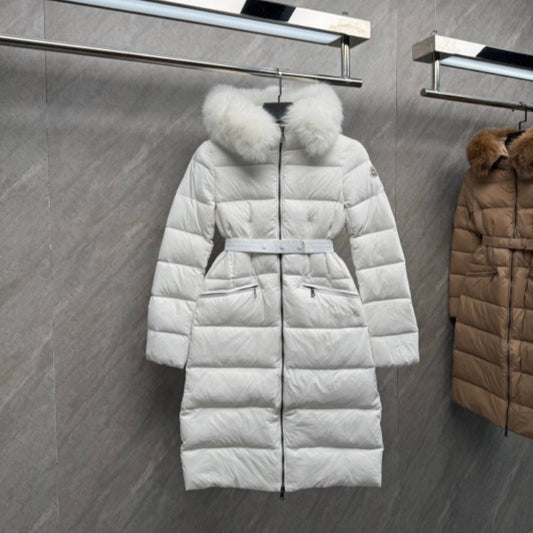 110349  Women's new style big fur collar hooded long down jacket Top quliaty 1:1 clothes