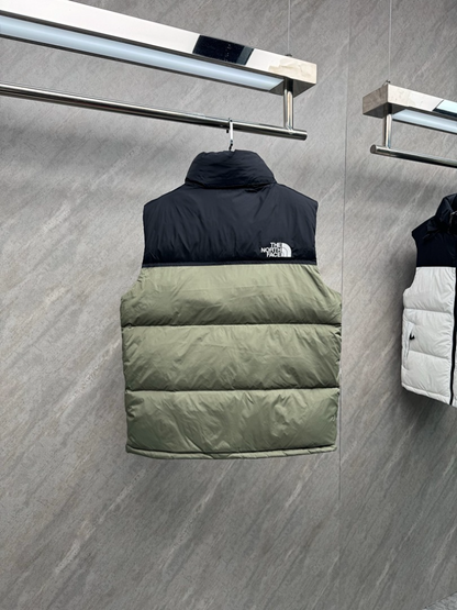 110429  Men's and women's classic high and full embroidered logo down vest clothes on the north side