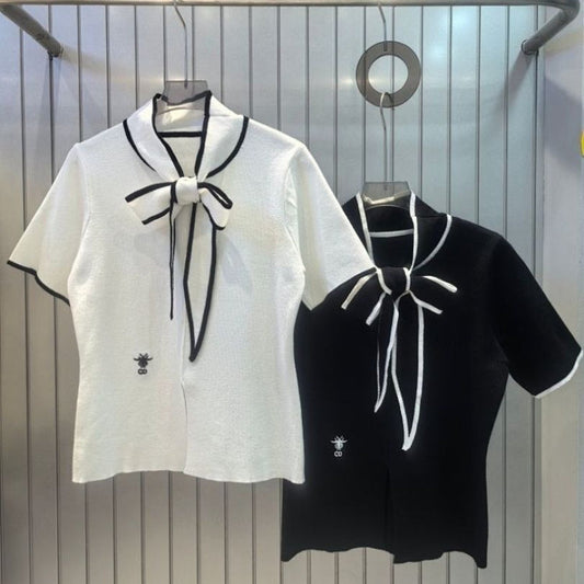 DIC29 New Style Women's Summer T-shirt Knitted Ice Silk Fabric Clothes