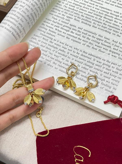 X709   Women's coffee bean necklace, earring set jewelry