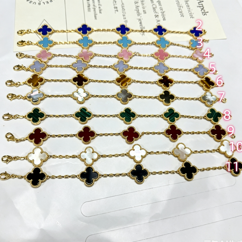 VAB38 Classic Four Leaf Clover High Quality Shell Bracelet Jewelry 1:1