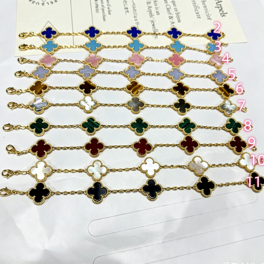 VAB38 Classic Four Leaf Clover High Quality Shell Bracelet Jewelry 1:1