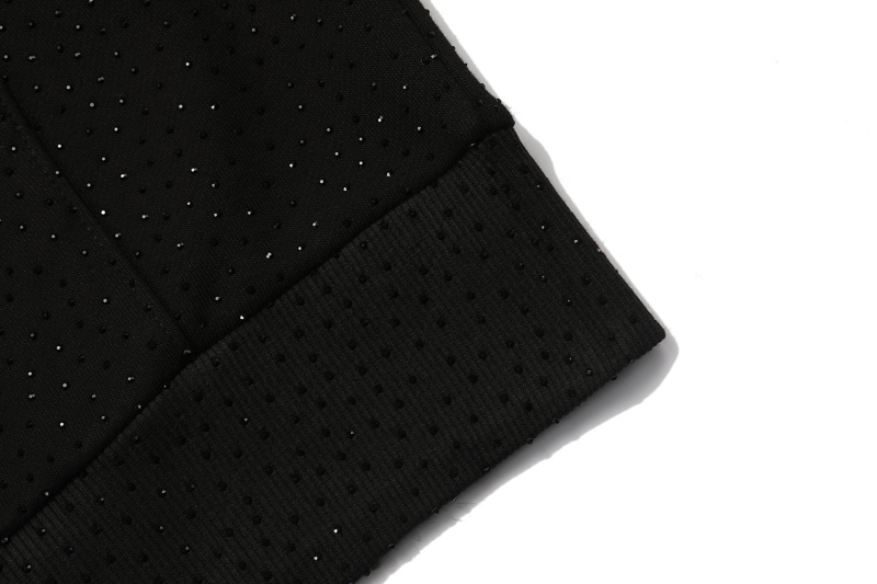 SPC13 New men's and women's autumn and winter pure cotton looped fabric zipper jacket hoodie, full body hot diamond style clothing