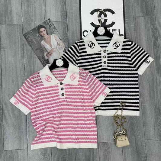 CHC10 New women's summer T-shirt knitted ice silk fabric clothes