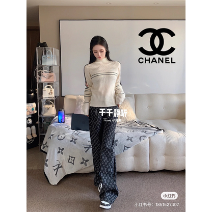 LVC040 New men's and women's high-quality jeans loose fit clothing