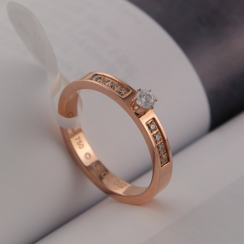 CAR40 Luxury diamond ring Carter classic diamond ring 316L plated with rose gold jewelry