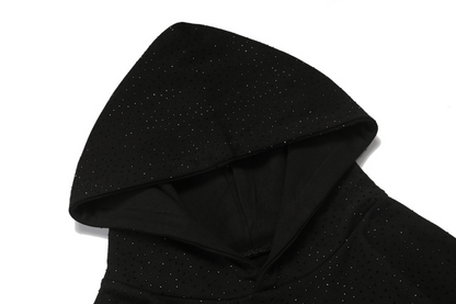 SPC13 New men's and women's autumn and winter pure cotton looped fabric zipper jacket hoodie, full body hot diamond style clothing