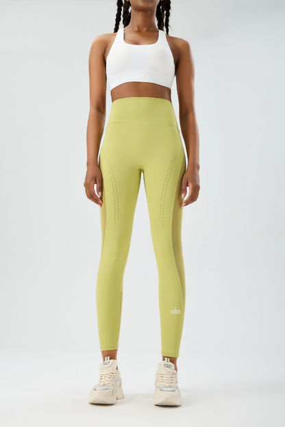 zalo3111   Women's Spring and Autumn Breathable Mesh Yoga Pants, High Waist Tight Waist, Sports Pants, Clothing