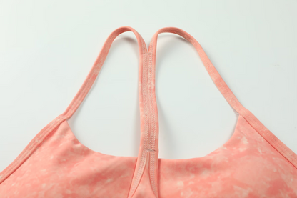 zalo5106   Women's Beautiful Back Top Bare Sensation Speed Drying Training Camouflage Pattern Yoga Clothing Set