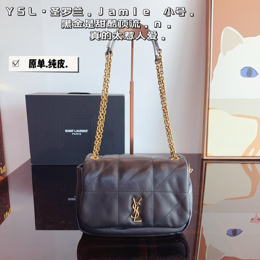 YBM6   pure leather chain bag 23*8*16cm no box