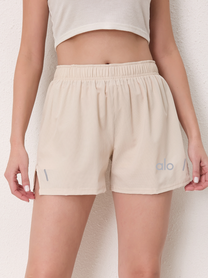 zalo067   Women's training and fitness shorts, running pants with inner lining and anti glare three quarter pants with pockets, clothing