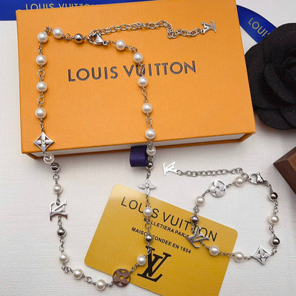 X675   Men's Titanium Steel Necklace Bracelet Set Jewelry